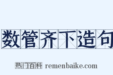 数管齐下造句是什么意思的图片